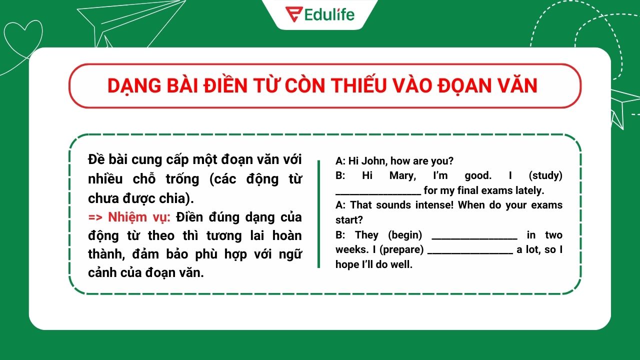 Dạng bài điền từ vào đoạn văn​