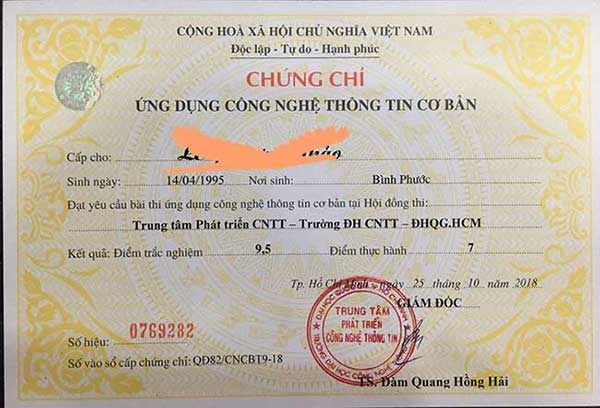 chương trình chứng chỉ a tin học