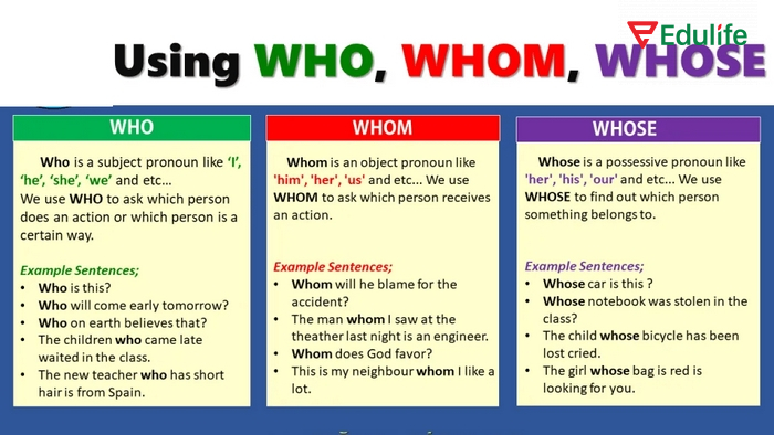 Cấu trúc, cách dùng câu hỏi với  “who” và “whom” trong tiếng Anh