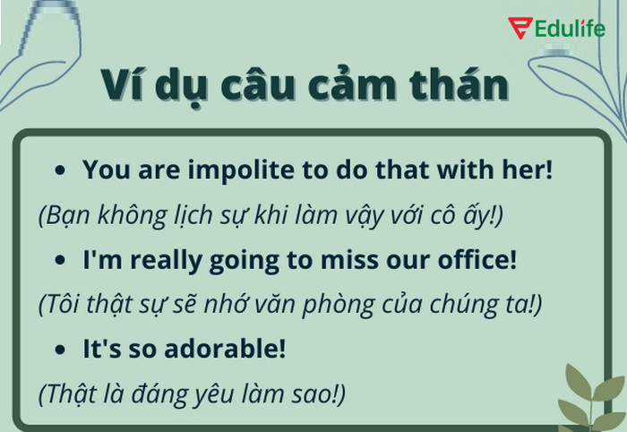 Các ví dụ câu cảm thán