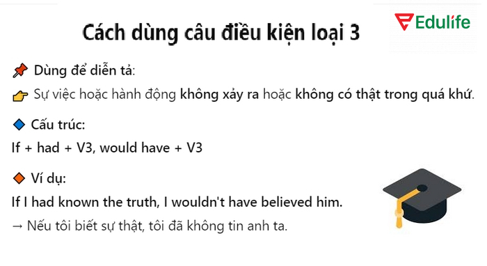 Câu điều kiện loại 3 có thể diễn tả sự tiếc nuối về điều gì đó đã không xảy ra trong quá khứ