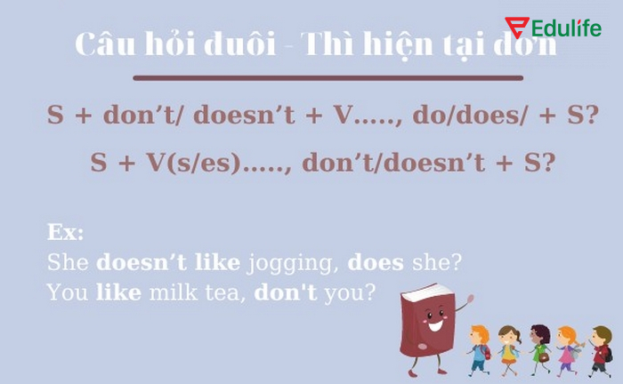Cấu trúc câu hỏi đuôi kết hợp trợ động từ “do/does/did”