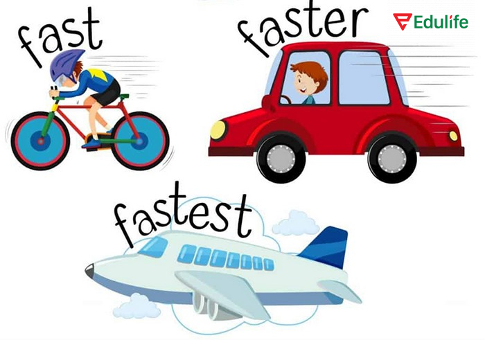 Từ so sánh luôn đứng trước tính từ, trạng từ