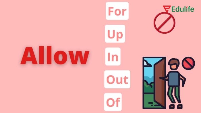 Allow kết hợp với giới từ để nói rõ hành động được phép liên quan đến việc di chuyển hoặc thực hiện việc gì