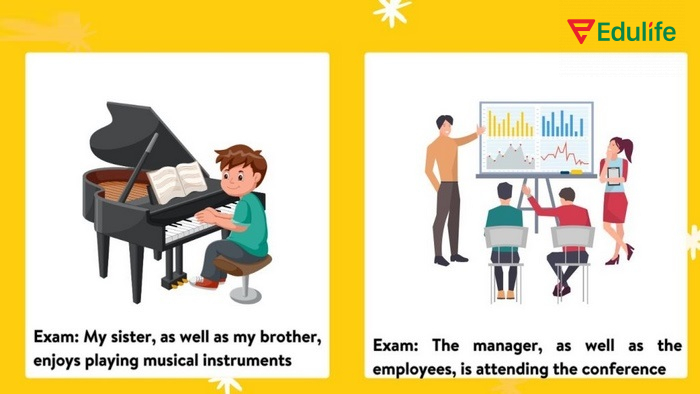 Ví dụ cách dùng as well as