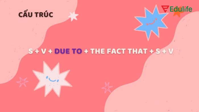 Due to the fact that + S + V – cách diễn đạt trang trọng hơn thay cho “because”