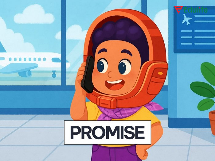 Promise đi với động từ nguyên thể chứ không đi với V-ing