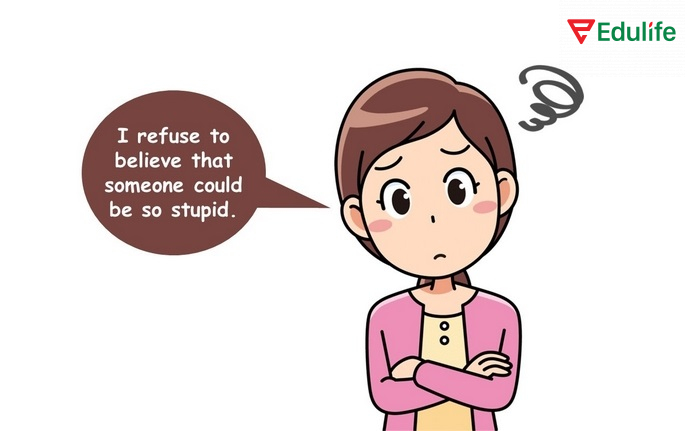 Có thể dùng từ đồng nghĩa hoặc trái nghĩa với refuse