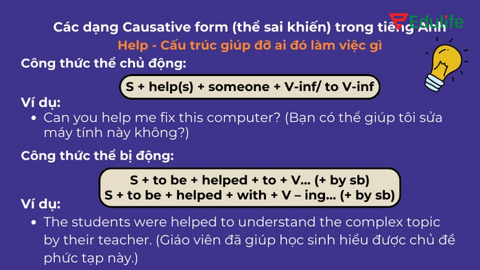 Dùng sai cấu trúc sai khiến/nhờ vả với “help” là lỗi nhiều người học mắc phải