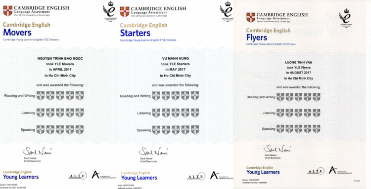 Chứng chỉ Starters