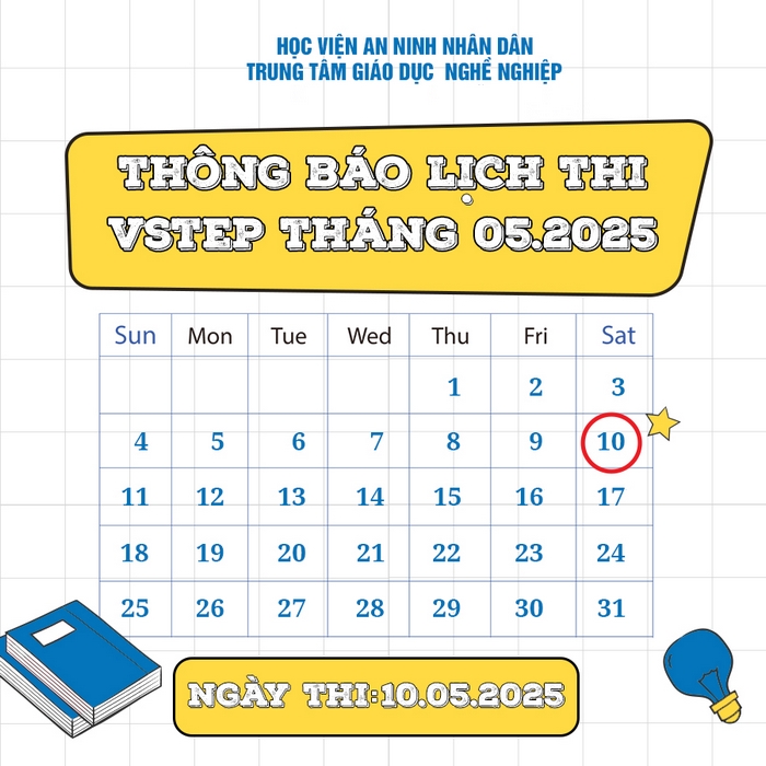 Thông báo ngày tổ chức kỳ thi chứng chỉ A2 học viện An Ninh tháng 5/2025