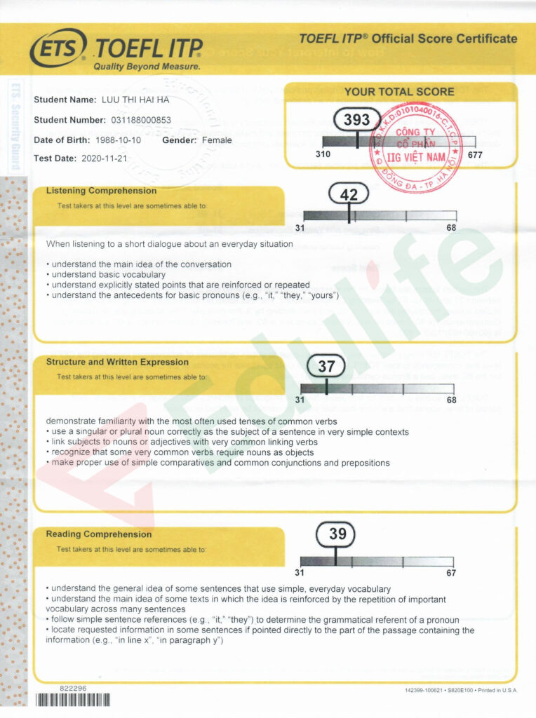 thi chứng chỉ tiếng anh A2 iig