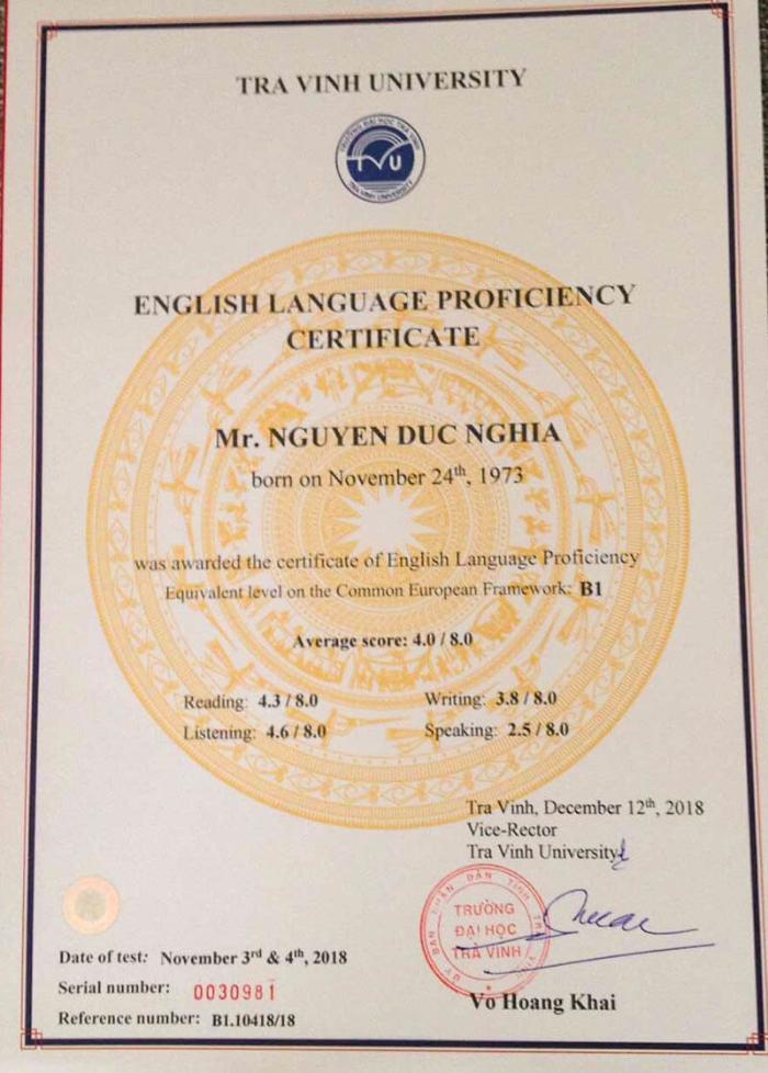 Chỉ cần thi được 4.0/10 điểm là đậu chứng chỉ tiếng Anh B1 – ĐH Trà Vinh