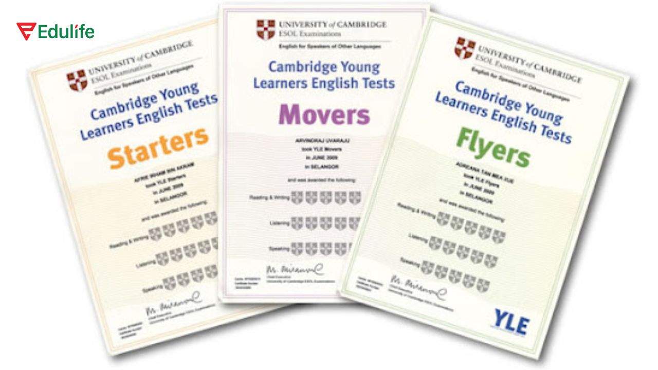 Chứng chỉ Cambridge có 3 cấp độ dành cho trẻ em