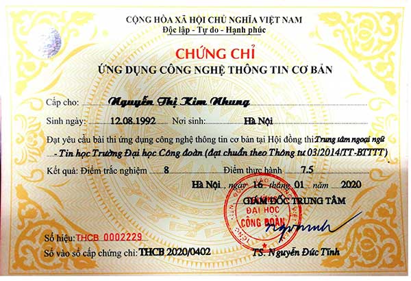 thi lấy chứng chỉ tin học của bộ giáo dục