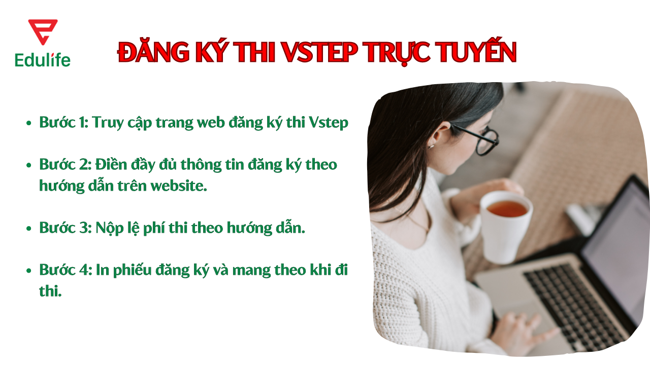 Quy trình 4 bước đăng ký thi Vstep trực tuyến chi tiết và dễ hiểu