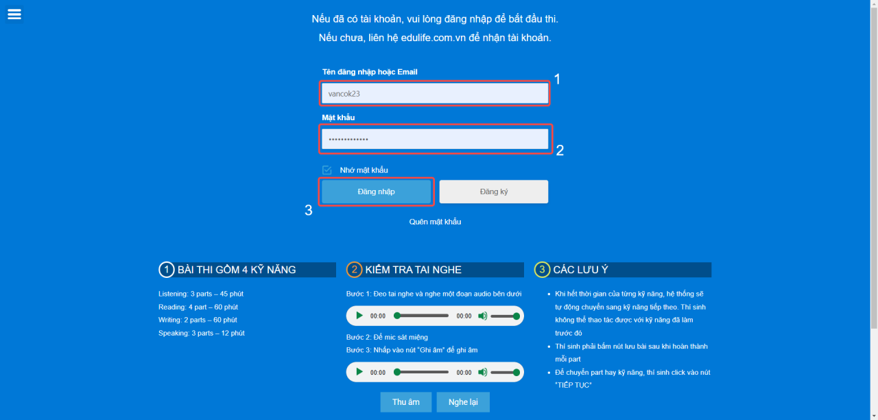 Đăng nhập hệ thống sau khi kích hoạt tài khoản