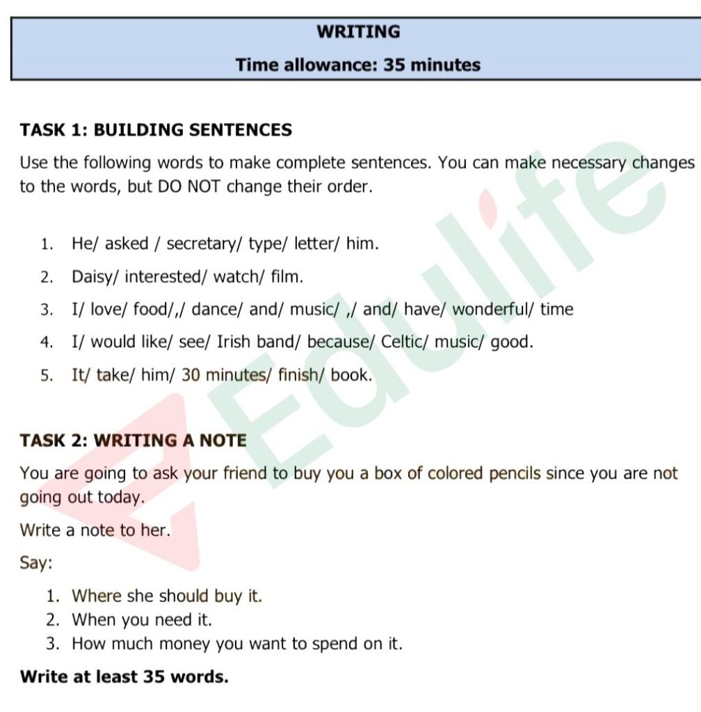 Cấu trúc đề thi A2 tiếng anh