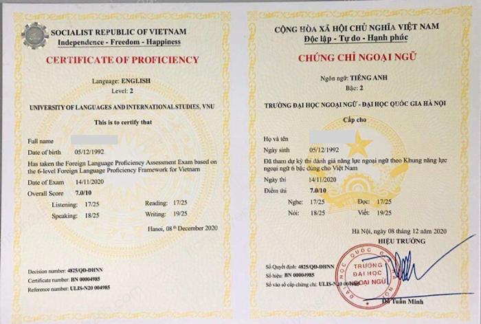 VSTEP A2 – chứng chỉ tiếng Anh do Bộ Giáo dục & Đào tạo cấp