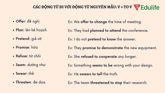 Kết hợp Promise với động từ nguyên mẫu để nói lên lời hứa làm gì đó
