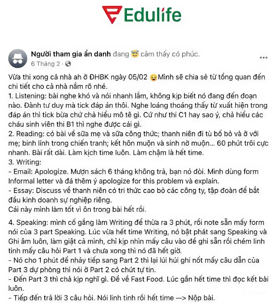 Biểu đồ hoặc phản hồi cho thấy độ khó của đề thi Vstep tăng dần qua các năm