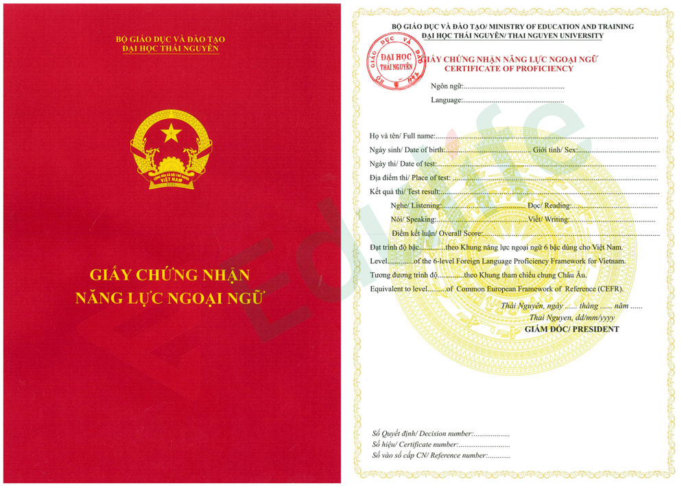 giấy chứng nhận năng lực tiếng anh b1