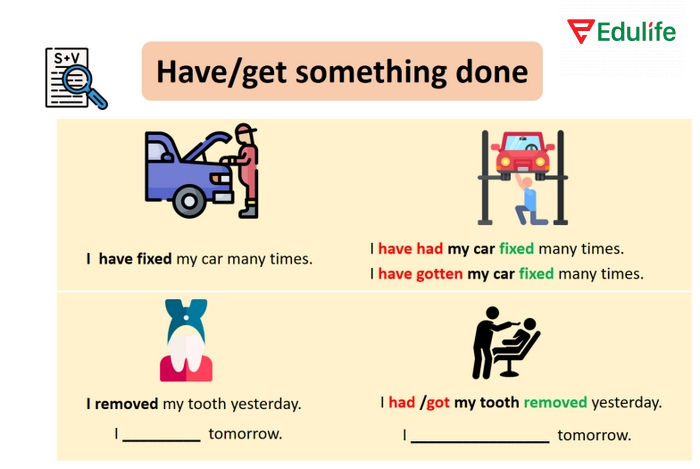 Cấu trúc Have something done là câu bị động gián tiếp dùng để nhờ vả, thuê và nhấn mạnh hành động và kết quả