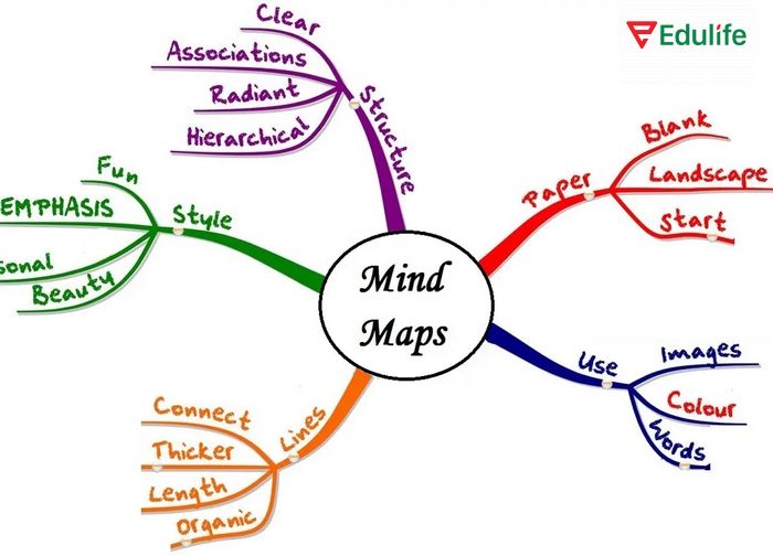 Học tiếng Anh bằng sơ đồ tư duy cần sáng tạo với nhiều màu sắc, hình minh họa khác nhau