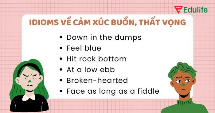 Một số cụm từ idioms về cảm xúc buồn, thất vọng