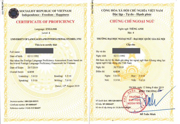 thi chứng chỉ tiếng anh của bộ giáo dục