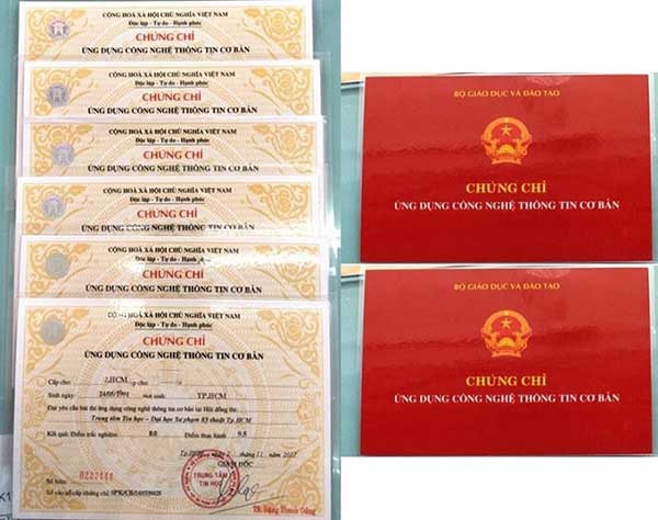 mẫu bằng chứng chỉ tin học