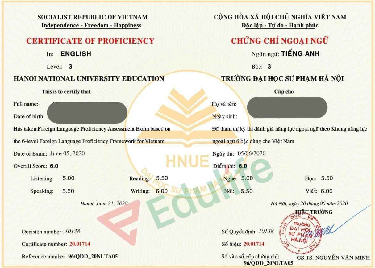 thang điểm B1 B2 Vstep