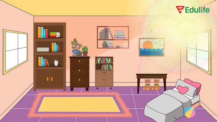 Cấu trúc there is/are còn dùng để chỉ ra vị trí của người/vật tại một nơi cụ thể, thường đi kèm giới từ 