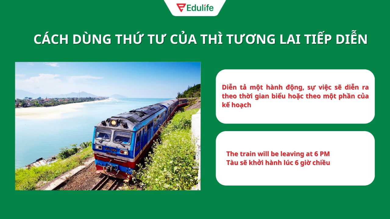 Cách sử dụng thứ tư của thì tương lai tiếp diễn