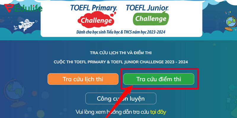 Giao diện trang web tra cứu điểm thi TOEIC của IIG Việt Nam