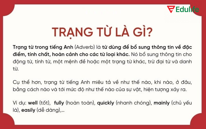 Định nghĩa trạng từ trong tiếng Anh