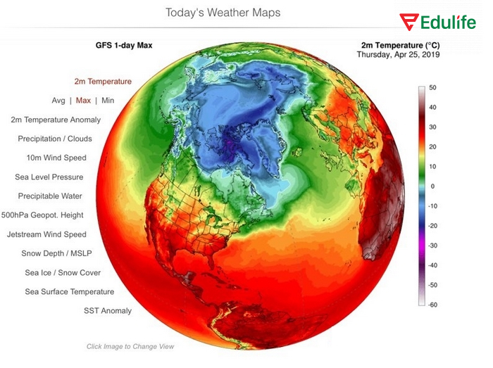 Các từ vựng chủ đề thời tiết mô tả các mức nhiệt độ khác nhau