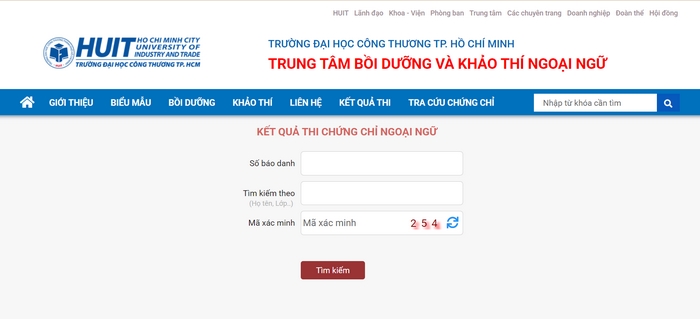 Truy cập và nhập thông tin cá nhân khi thi VSTEP tra cứu điểm thi HUFI