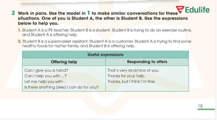 Yêu cầu bài tập Everyday English 2 phần tiếng Anh 11 Unit 1 Communication and Culture