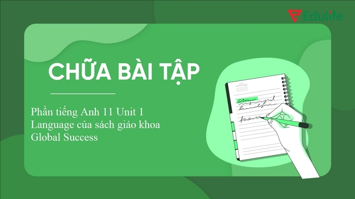 Phần tiếng Anh 11 Unit 1 Language gồm 6 bài tập nhỏ, rèn luyện ba kỹ năng: phát âm, từ vựng, ngữ pháp