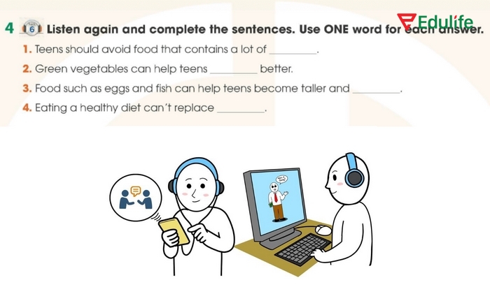 Yêu cầu bài tập 4 tiếng Anh 11 Unit 1 Listening