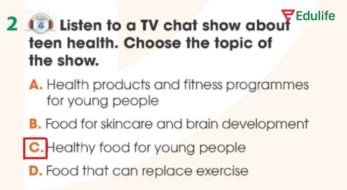 Đáp án của bài tập 2 tiếng Anh 11 Unit 1 Listening