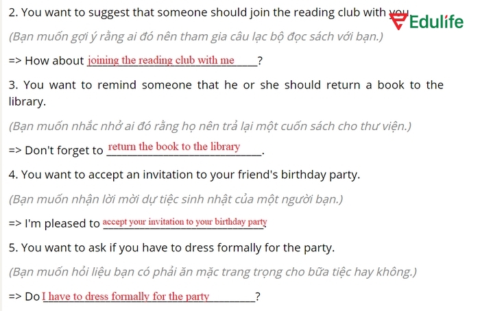 Đáp án bài tập 2 phần bài học tiếng Anh 11 Unit 1 Writing