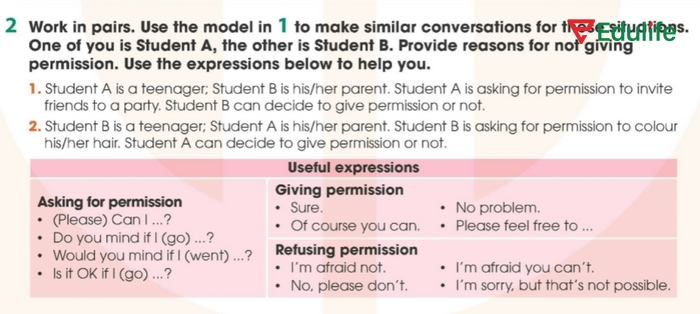 Yêu cầu của bài tập Everyday English 2 phần tiếng Anh 11 Unit 2 Communication and Culture