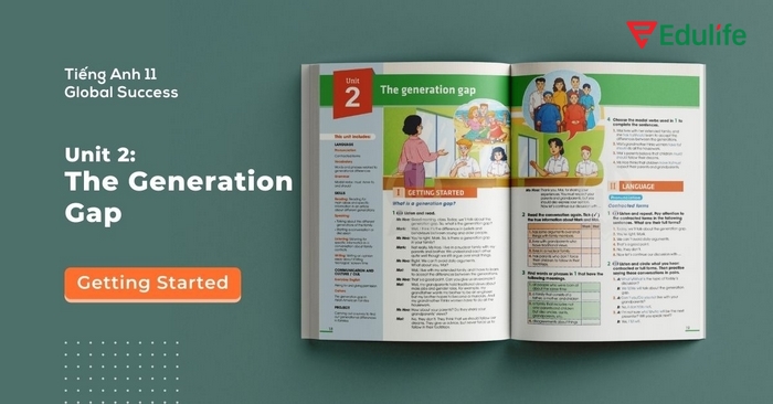 Phần tiếng Anh 11 Unit 2 Getting Started cung cấp đoạn hội thoại để dẫn dắt học sinh hiểu hơn về khoảng cách thế hệ trong một gia đình