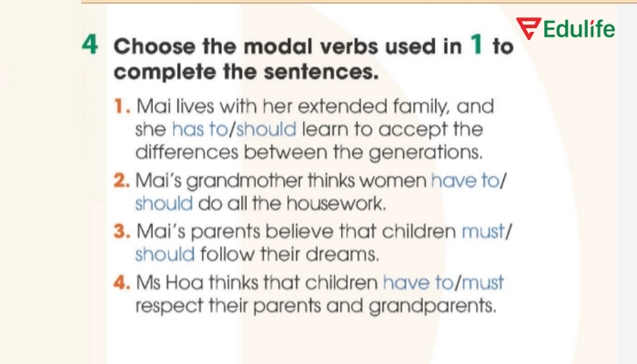 Yêu cầu của bài tập 4 phần tiếng Anh 11 Unit 2 Getting Started