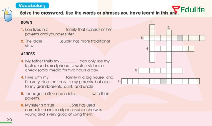 Yêu cầu của bài tập Vocabulary phần tiếng Anh 11 Unit 2 Looking Back