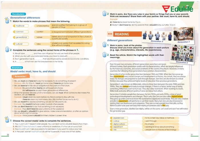 Nội dung bài đọc phần tiếng Anh 11 Unit 2 Reading xoay quanh đặc trưng riêng biệt của Generation X, Generation Y và Generation Z