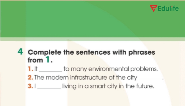Yêu cầu cần điền của bài tập 4 phần tiếng Anh 11 Unit 3 Getting Started