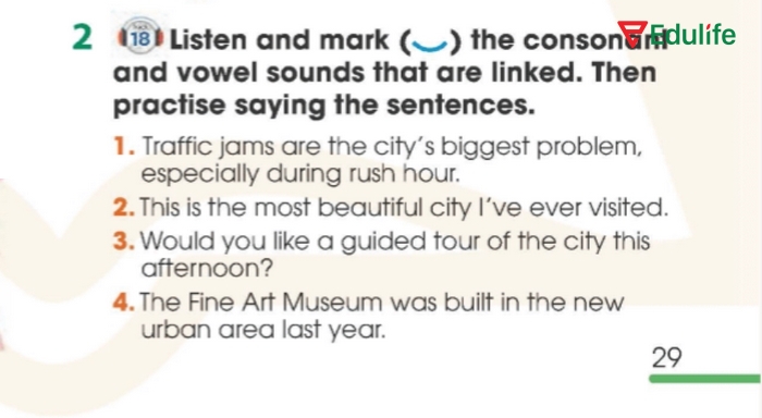 Yêu cầu của bài tập Pronunciation 2 phần tiếng Anh 11 Unit 3 Language